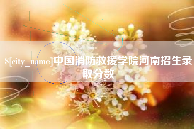 肥城中国消防救援学院河南招生录取分数