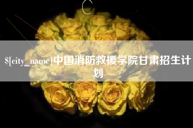 肥城中国消防救援学院甘肃招生计划