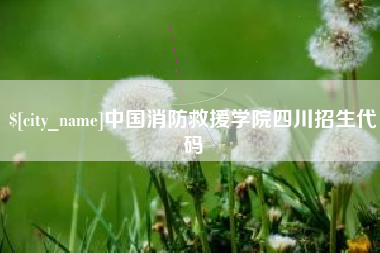 肥城中国消防救援学院四川招生代码