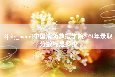 肥城中国消防救援学院2024年录取分数线是多少