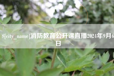 肥城消防教育公开课直播2024年9月6日