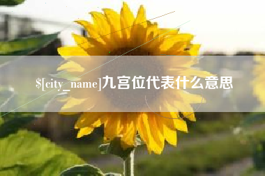 肥城九宫位代表什么意思