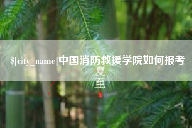 肥城中国消防救援学院如何报考