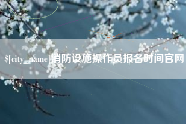 肥城消防设施操作员报名时间官网