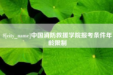 肥城中国消防救援学院报考条件年龄限制