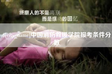 肥城中国消防救援学院报考条件分数