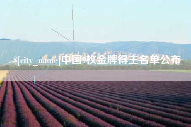 肥城中国9枚金牌得主名单公布