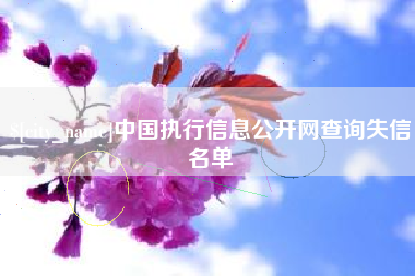 肥城中国执行信息公开网查询失信名单