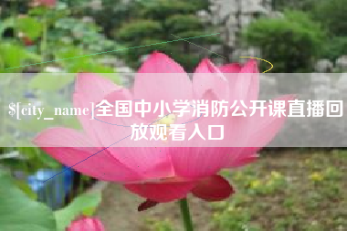 肥城全国中小学消防公开课直播回放观看入口