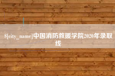 肥城中国消防救援学院2020年录取线