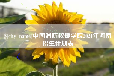 肥城中国消防救援学院2021年河南招生计划表